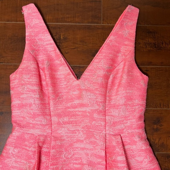 BETSEY JOHNSON Jacquard Structured Pink Mini A-Line Dress Size 6 - Picture 3 of 13